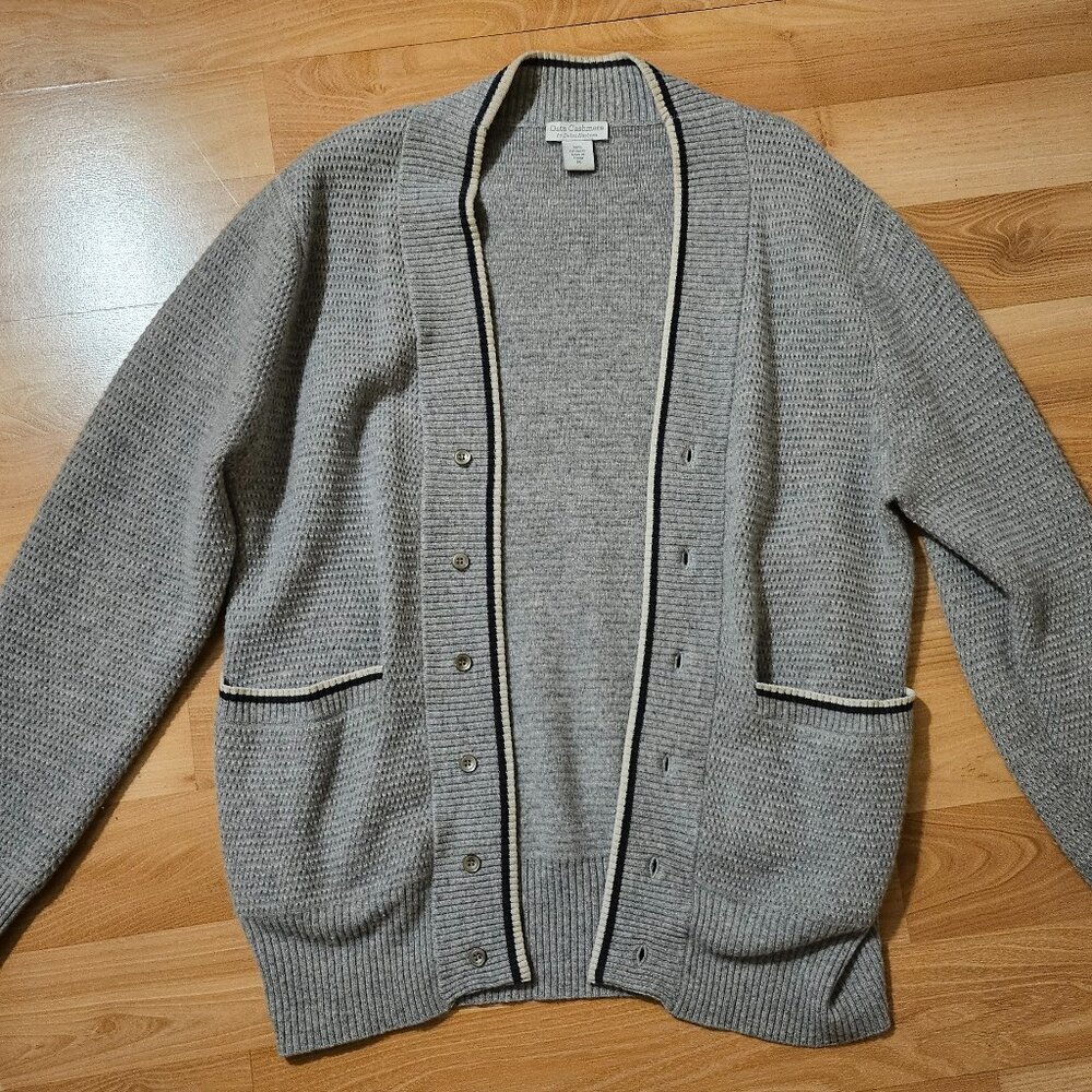 Grey Cashmere Cardigan from Oats Cashmere by Debra Hayburn - Unisex - Medium